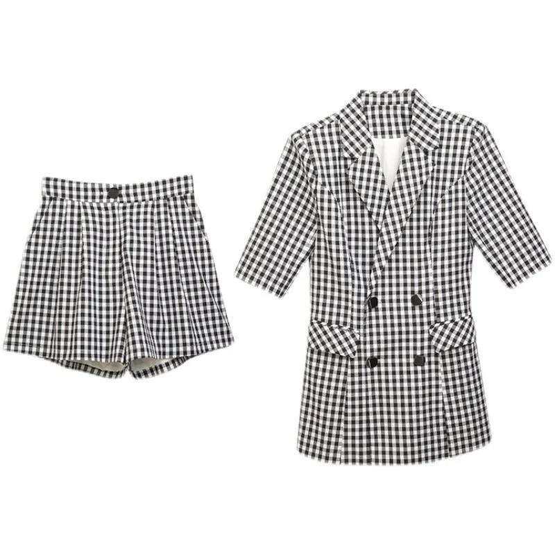 

PEONFLY 2pcs / Sets Women Autumn long sleeve cardigan Blazer shorts Lady Casual Short Suits Clearance 2021 new