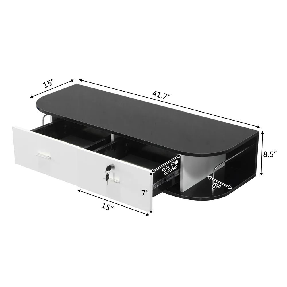 

Easy To Install Wall-mounted Barber Lock Styling Barber Station Salon Spa Equipment Black and White Equipment Bracket