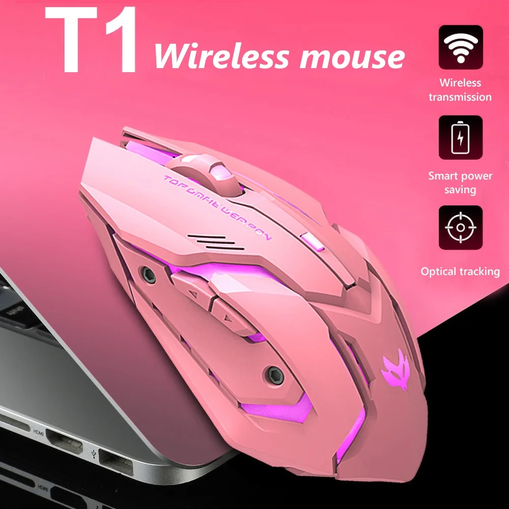 

T1 Ergonomic 2.4G Rechargeable Silent Backlit USB Optical Wireless Gaming Mouse