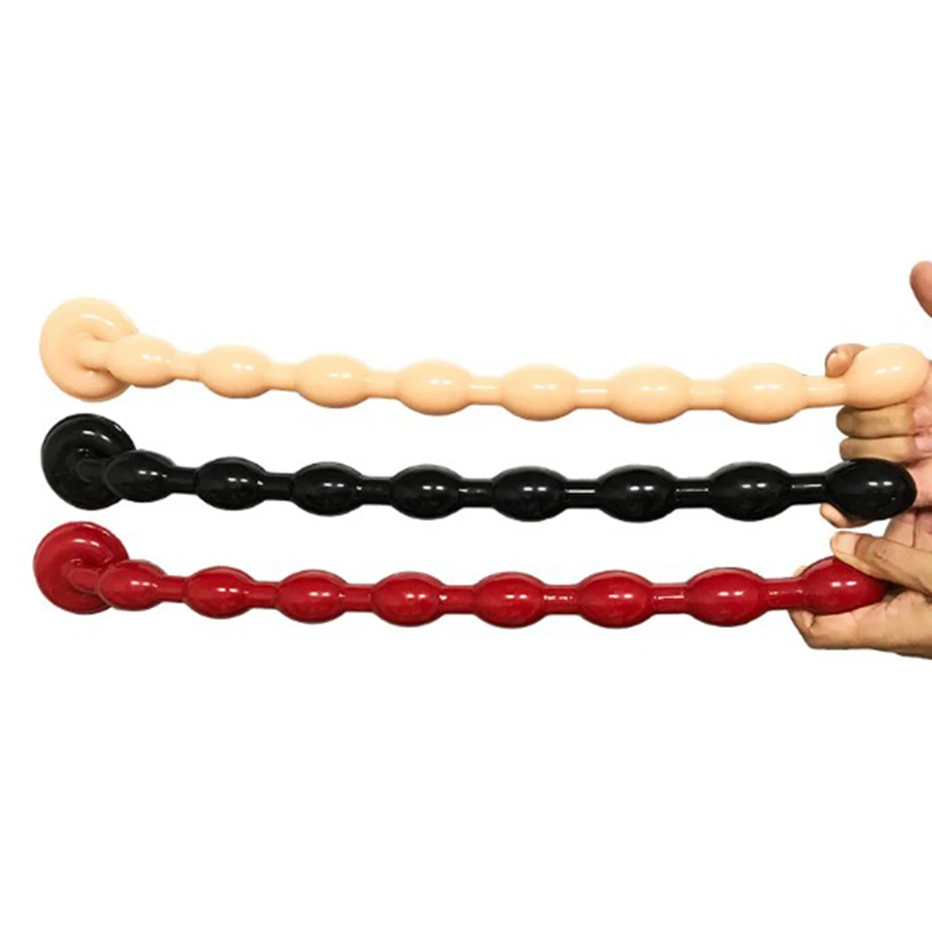 Мягкие эластичные ПВХ 8 бусин Анальная пробка игрушки с присоской задник