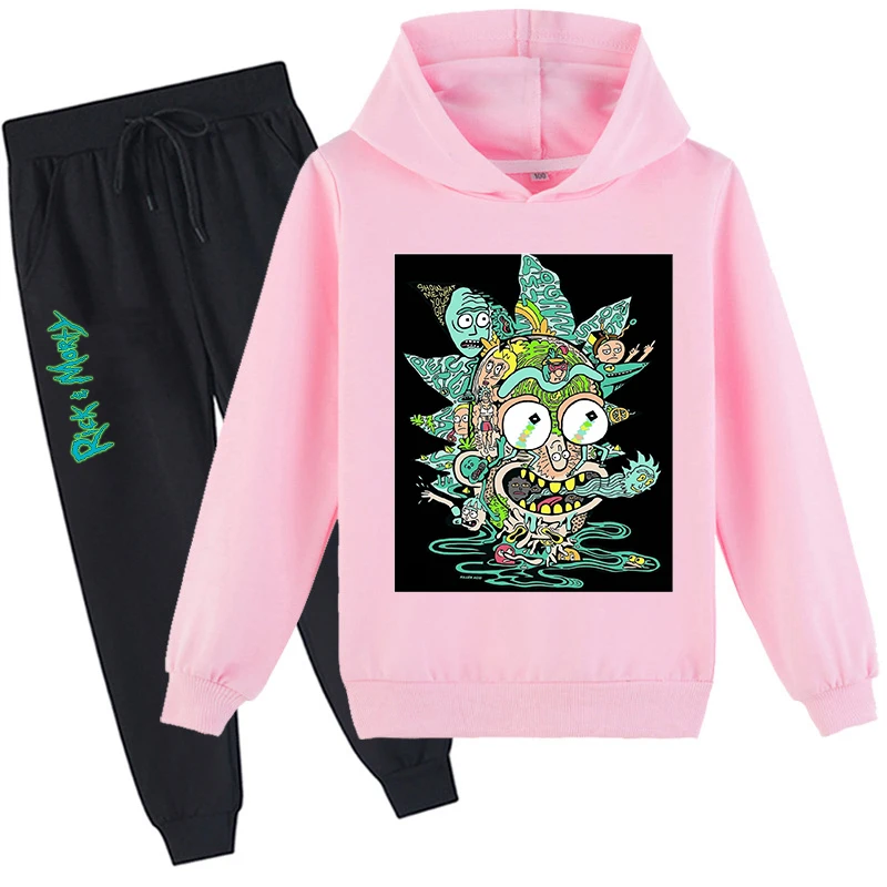 

Rike Anime Hoodie Suit High Quality Kawaii Kids Hoodie And Pant Two-piece Children Clothing Set Girl Boys Sportswear