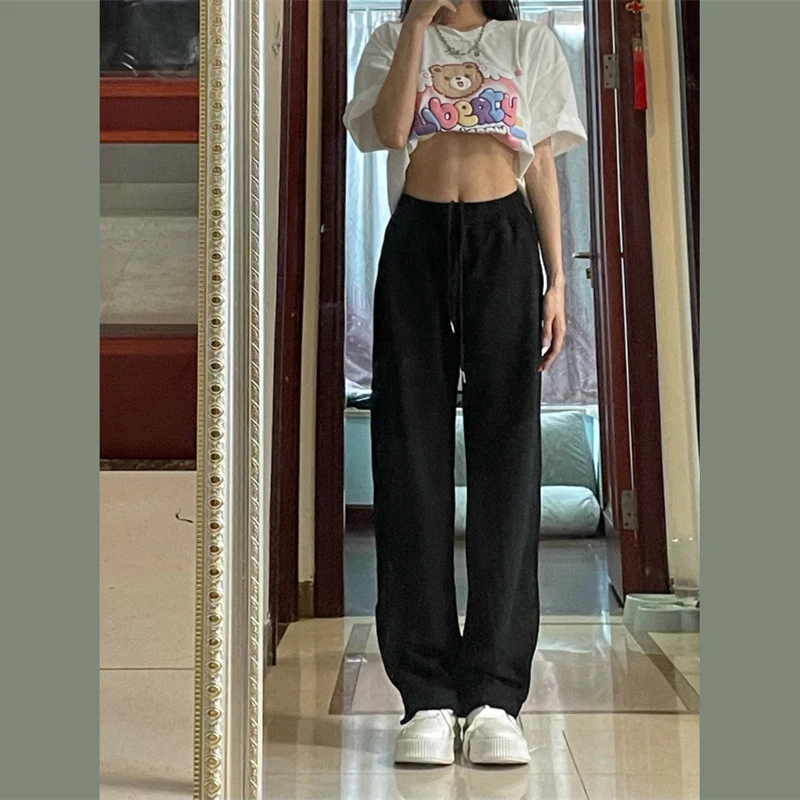 

Sweatpants for Women Spring and Autumn New High Waist Straight Loose Sag Mopping Trousers Ins Trendy Casual Wide Leg Long Capris