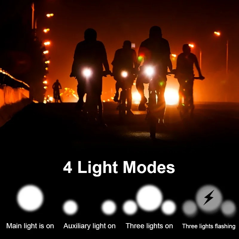

Bike Light 1*T6+2*XPG LED Bicycle Front Light 1800LM Powerful MTB Bike Headlight Waterproof Cycling Flashlight +18650 Battery Pa