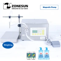 zonesun zs mp251w magnetic pump strong acid liquid edible oil liquor filling and weighing machine juice water bottle filler