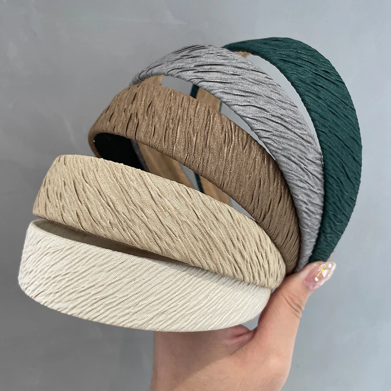 

SHUANGR однотонная повязка на голову, широкая боковая повязка на голову, новые женские аксессуары для волос, головные уборы, головные уборы