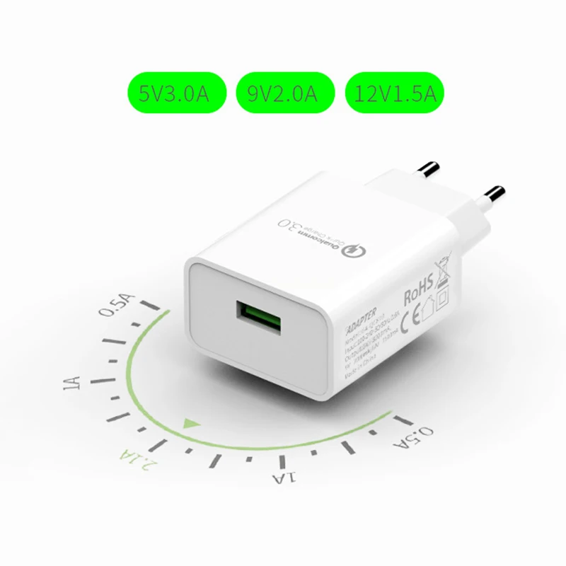 Универсальный 3A Quick Charge 3 0 зарядное устройство USB ЕС плагин для настенного