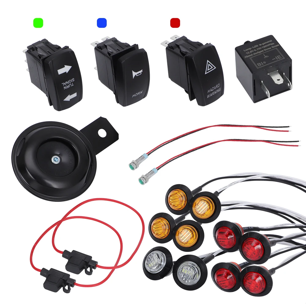Kit de señal de giro LED para SXS, UTV, Kawasaki, Mule Pro, Teryx, Teryx, 4 STREET, Universal, UTV, interruptor basculante