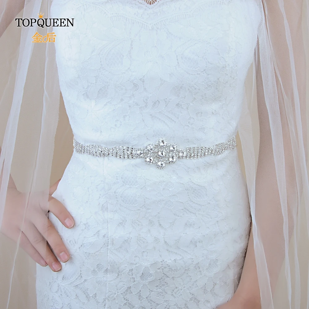 TOPQUEEN S98 серебряный бриллиантовый пояс роскошный Кристальный свадебный пояс свадебное платье драгоценный пояс со стразами и блестками для свадебного платья