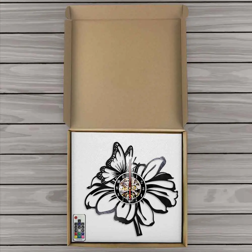 Настенные часы с изображением бабочек и цветов домашний декор настенные