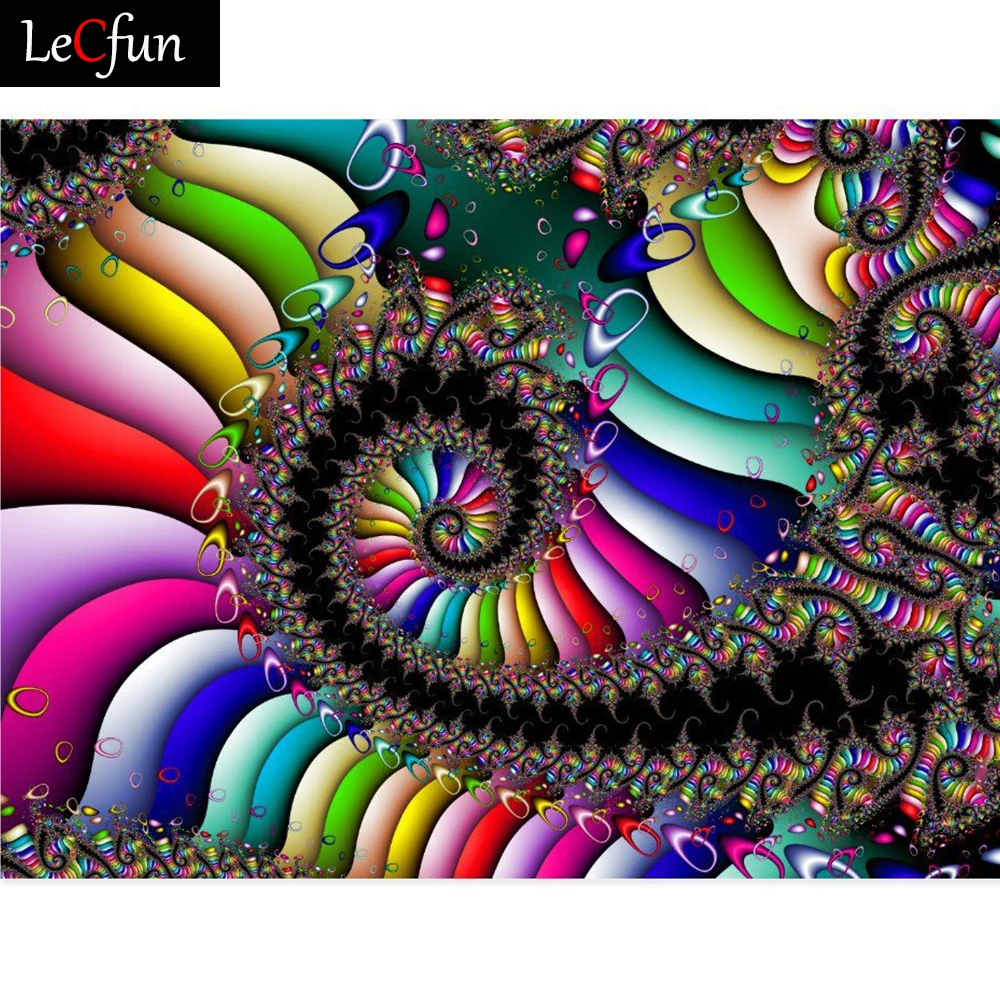 

LeCfun Diamond Painting Kits Abstract Multicolor Spiral Art Full Round Square Drill 5D DIY Arts Craft Mosaic Making Embroidery