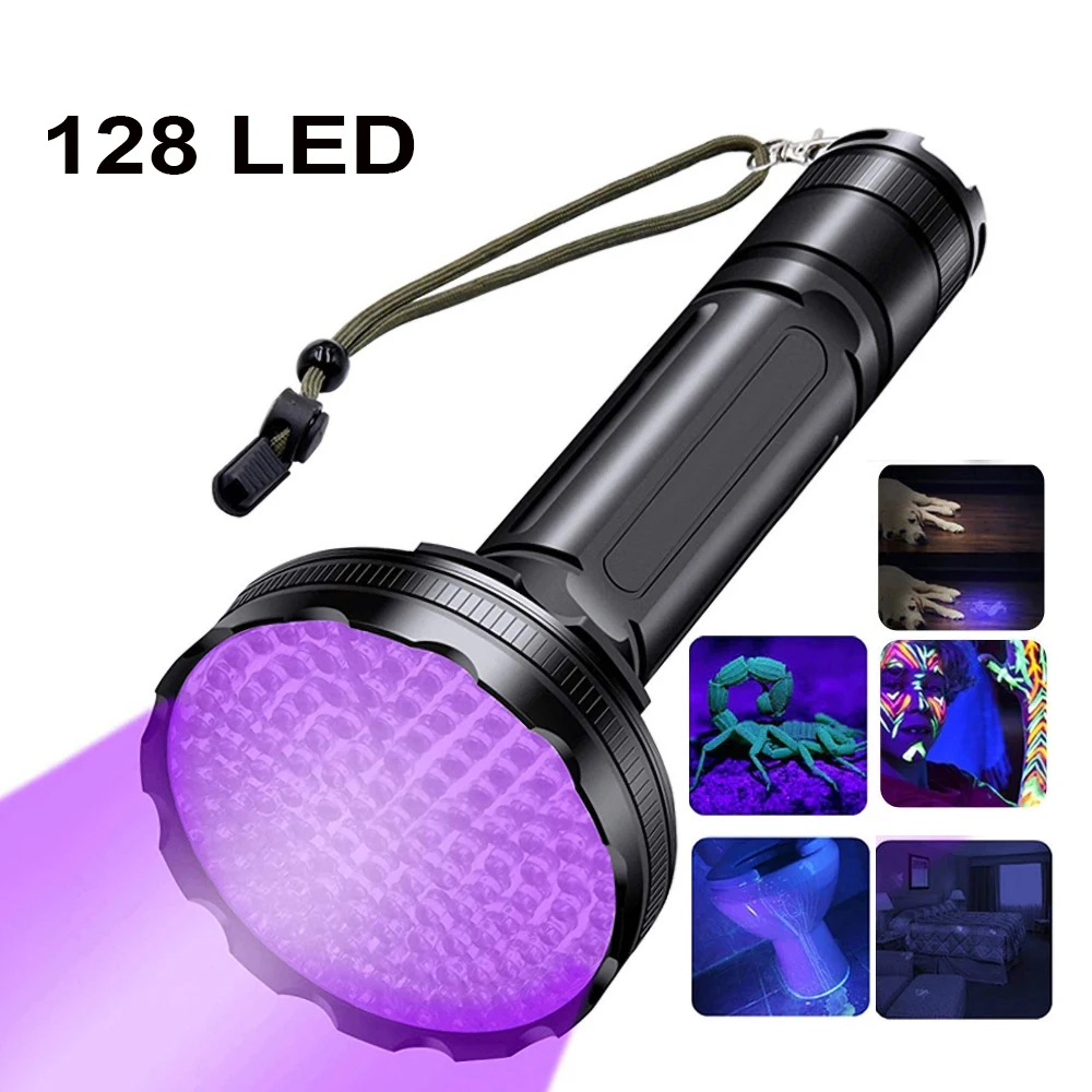 

UV Lamp Blacklight UV Led Flashlight 51 LEDs 128 LEDs 395nm Ultra Violet Torch Light Detector for Dog Urine Pet Stains Bed Bug