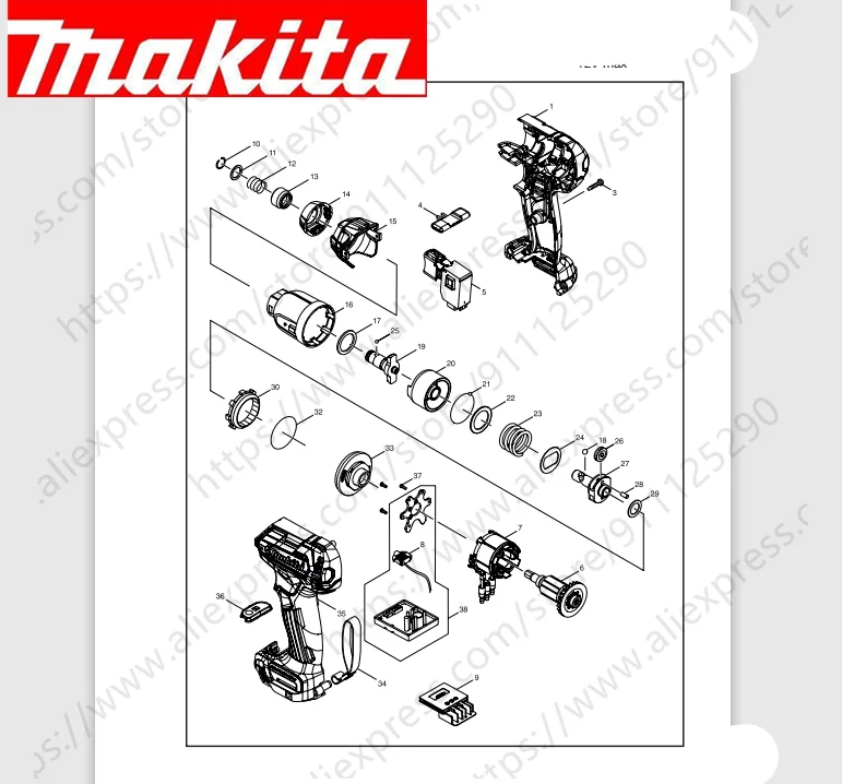 

Maktia for TD111 Rotor switch stator handle housing bearing Spindle gear (Consult customer service)