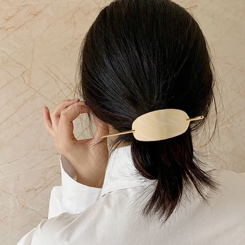 

1 шт. Модные Простые геометрические заколки для волос, элегантные Овальные Заколки для волос для женщин и девушек, корейские аксессуары для ...