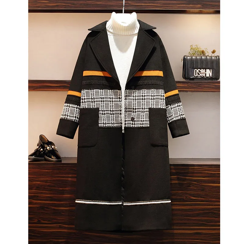 Модное шерстяное пальто Женская осенне-зимняя куртка повседневная шерстяная