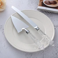 crystal handles personalized cake knives serving setcustom wedding gift for couplesbirthday party cake cutting server set