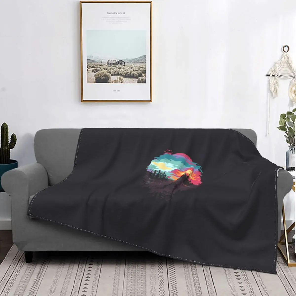 

Фланелевое Одеяло с изображением черепа, модное переносное домашнее покрывало