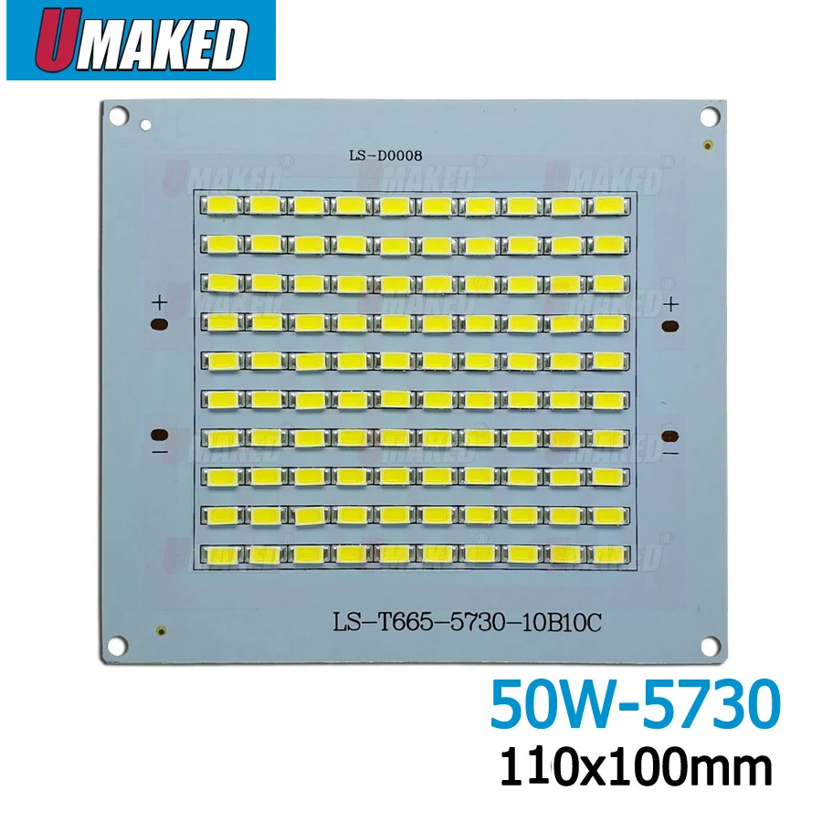 100% полномощный прожектор pcb 50 Вт 5000лм led PCB с чипом SMD5730 теплоотвод доска