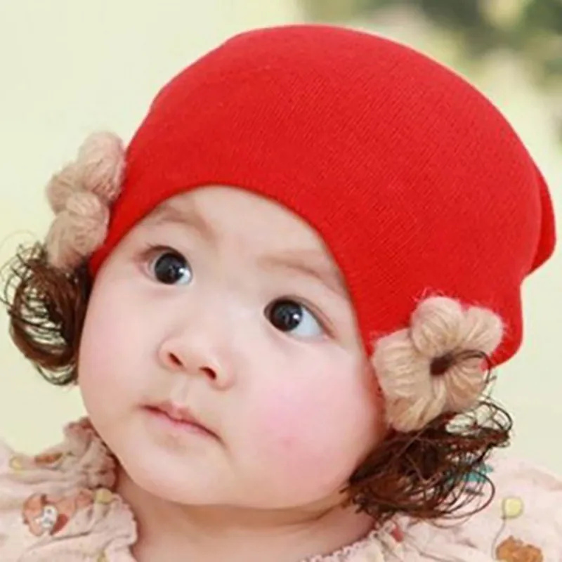 НОВАЯ шапка GWinter для девочек Модный милый парик Цветочные волосы детская малышей