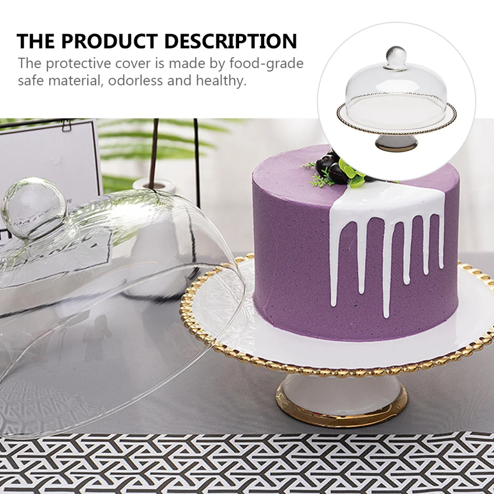 

1 Set Glass Cake Food Cover Dust-proof Cover Ceramic Pastry Bread Plate