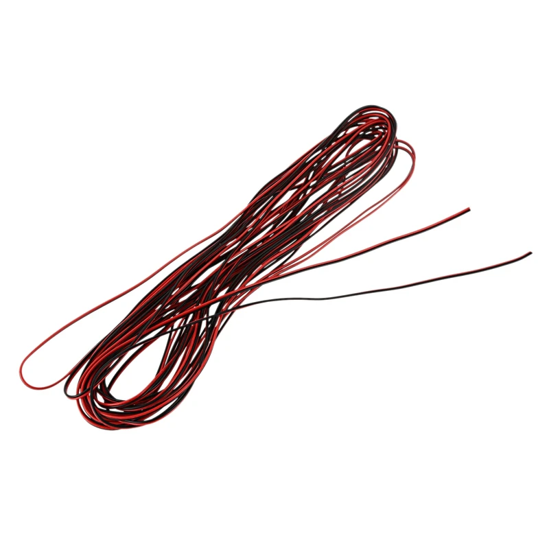 22 Калибр 15 м красный черный провод на молнии AWG кабель питания заземления