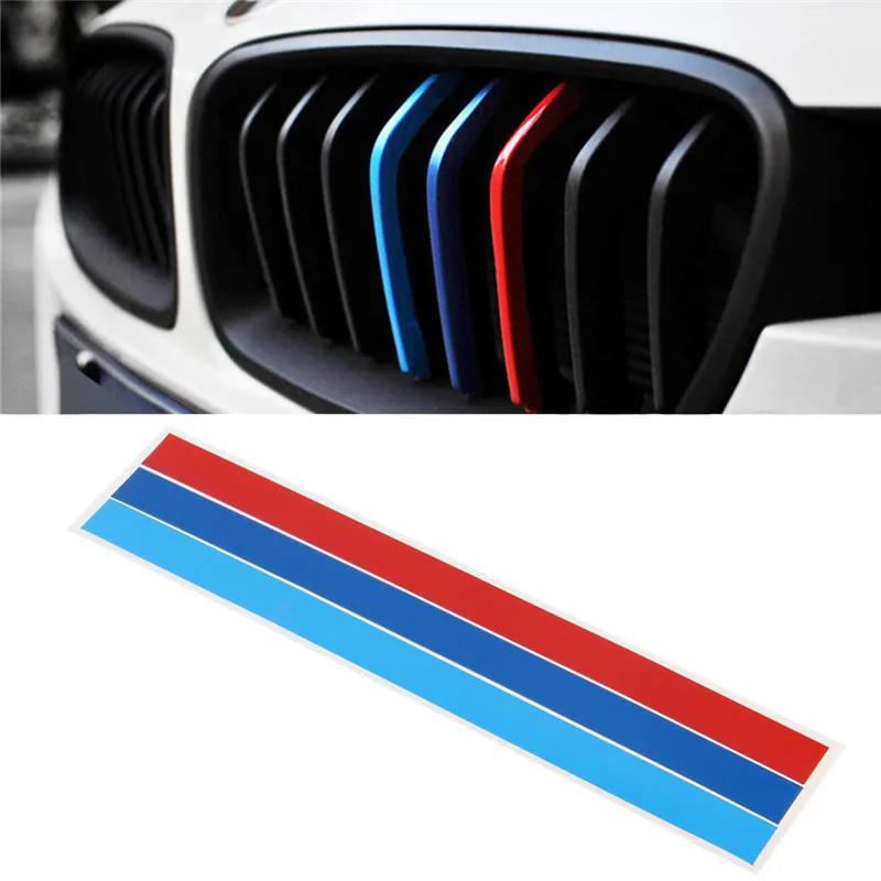 

New 3 Color Front Grille Grill Vinyl Strip Sticker Decal for Car M3 M5 E46 E60 E90 Glue Sticker Car Body Trunk Abs