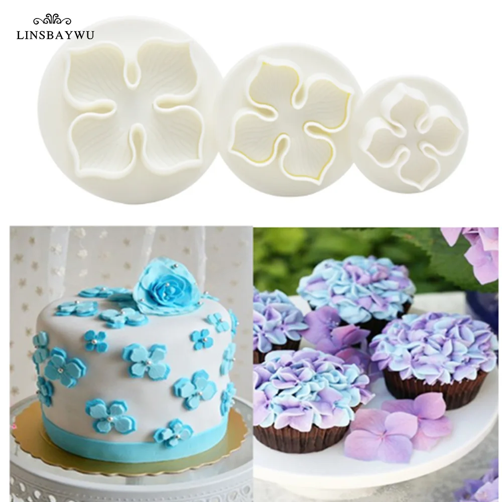 3 шт./компл. для лепестков гортензии из помадки сахарные украшения торта плунжера
