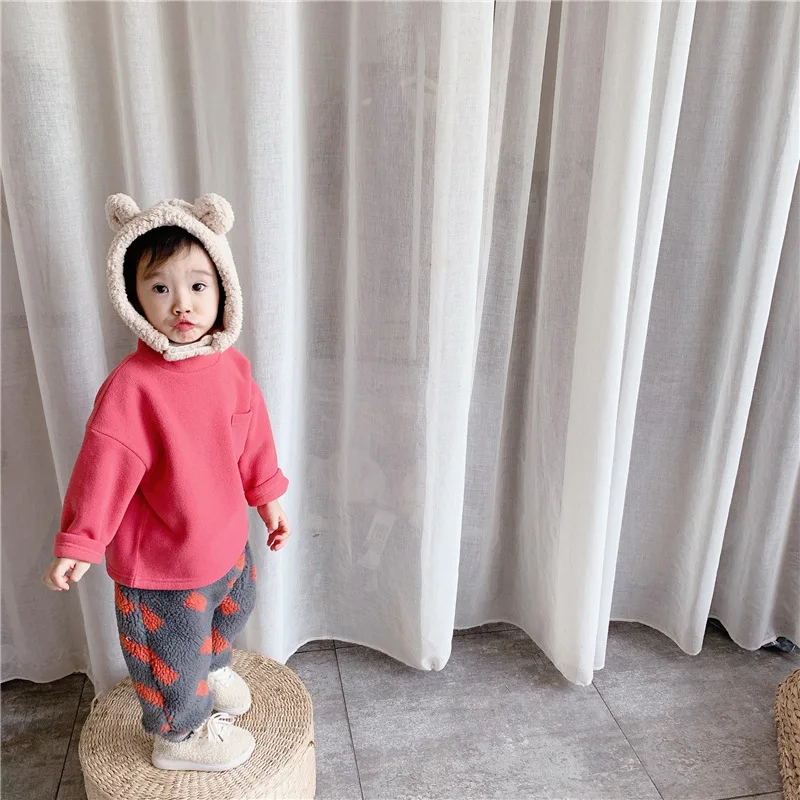 

2021 детская одежда осень-зима новые модели для мальчиков и девочек осень-зима корейские Детские Зимние Бархатные свитера из ягненка
