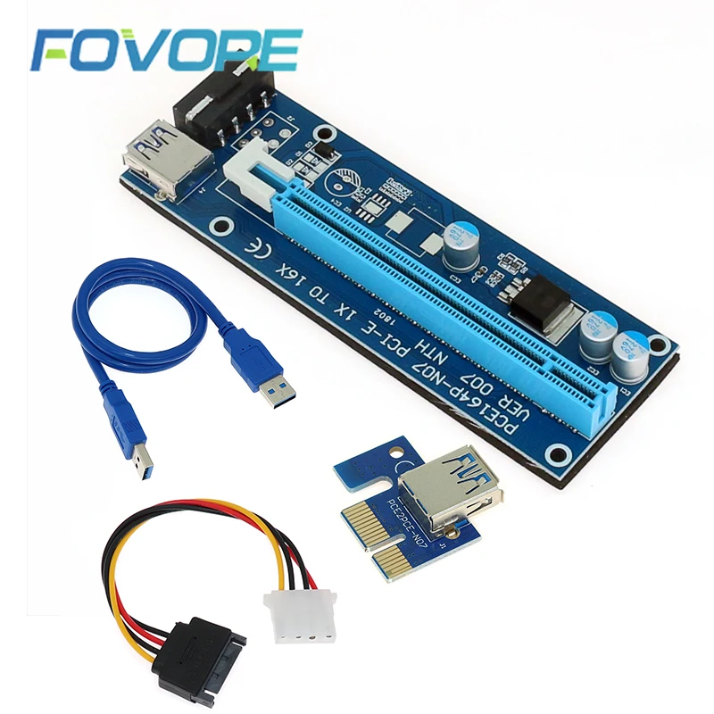 Переходная карта VER006 PCI-E 60 см кабель USB 3 0 PCIe 1X до 16X удлинитель адаптер для