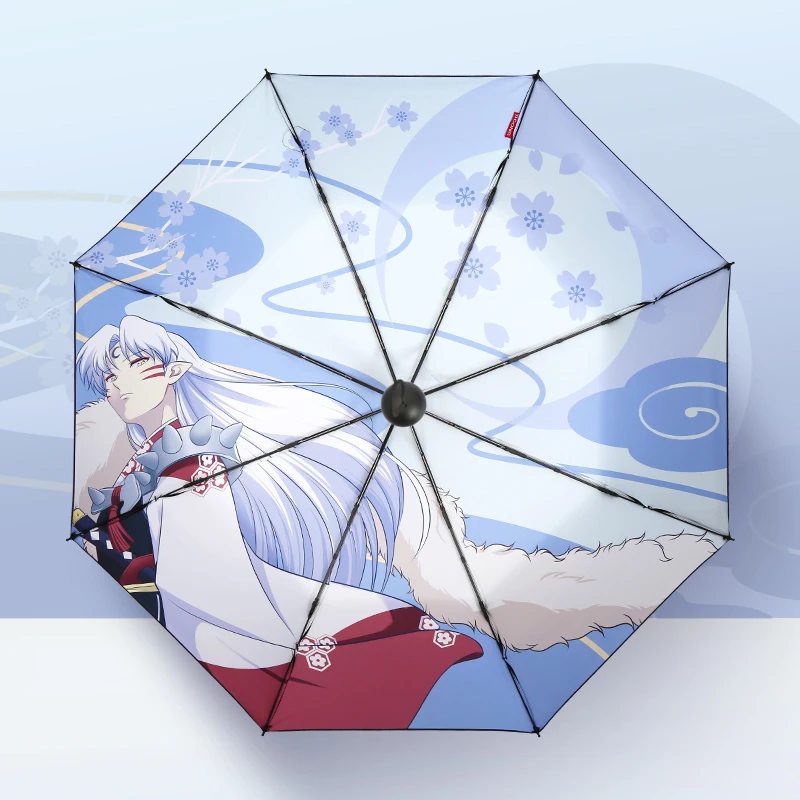 1pcs Anime Inuyasha Sesshoumaru Printed Sun Rain Portable Folding Umbrella Sunshade Cosplay Prop Decor Boy Girl Gift | Тематическая