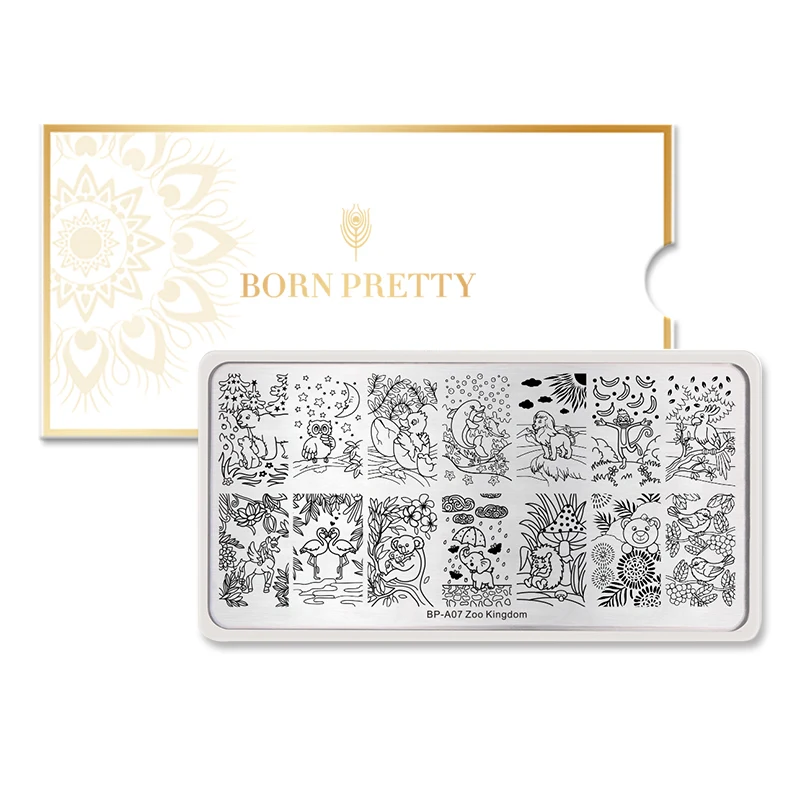 BORN PRETTY ногтей штамповки пластины 12*6 см Животные цветок растения шаблон дизайн ногтей штамп шаблон Лето нержавеющая сталь пластины