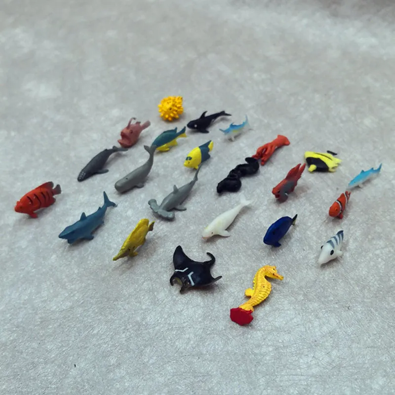 20 шт./лот Мультяшные милые аниме мини игрушки из смолы морские животные