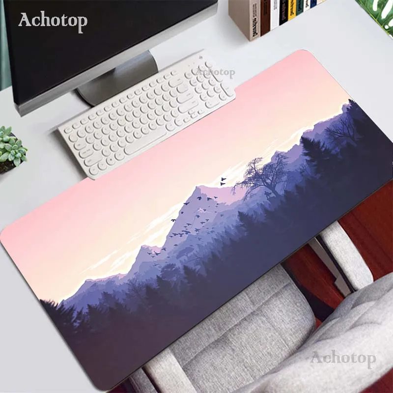 

Deep forest Firewatch Laptop Gamer Mousepad Gaming Mouse Pad Large Locking Edge Keyboard 70x30cm Deak Mat Small Fresh Mouse Pad