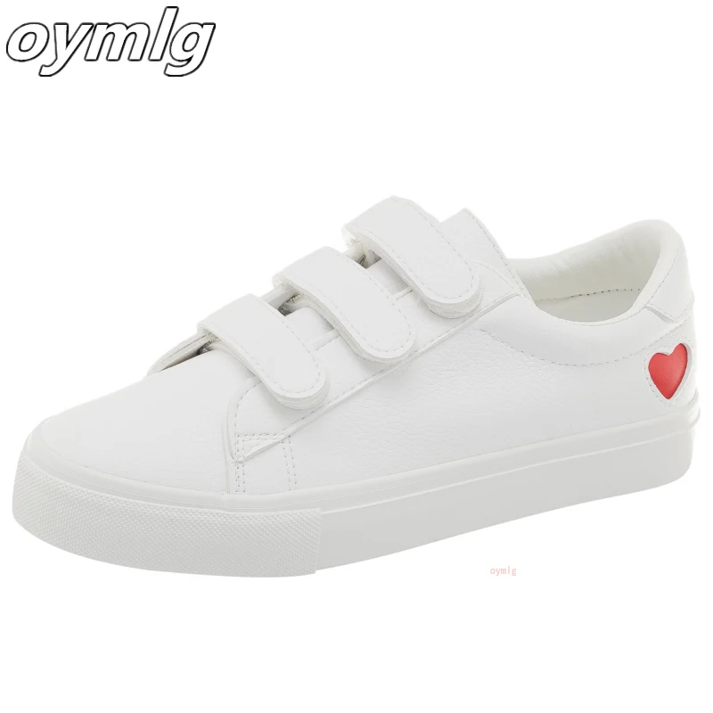 

Women Sneakers Leather Shoes Heart Casual Flat Sneakers Female Shoes Fashion Comfort White Vulcanized Platform Femmes Shoes