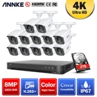 ANNKE E1600 4K Ultra HD 8CH DVR система безопасности камера 12 шт полный цвет ночное видение дома открытый Крытый CCTV комплект наблюдения