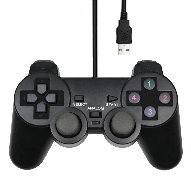 

Mando de juego con cable USB para PC, Joypad para Windows, ordenador portátil, color negro, para WinXP/Win7/8/10