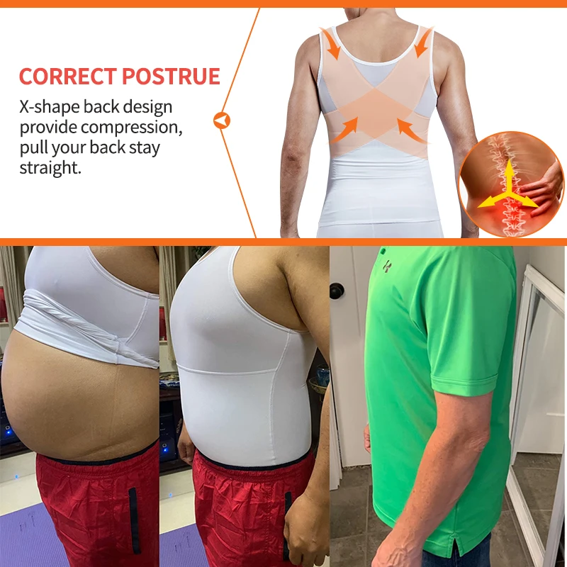 Men's Chest Compression Shirt to Hide Gynecomastia Moobs Slimming Body Shaper Vest Abdomen Chest Slim Shirt Corset For Men