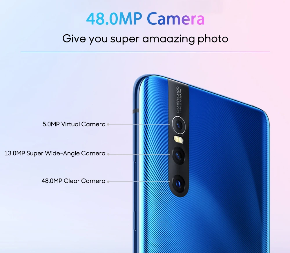 Vivo X27 поддержка глобальной rom Google Play 48.0MP мобильный телефон 8 Гб 128 ГБ 6,3" полный экран Восьмиядерный 4G задний 3 камеры сотовый телефон