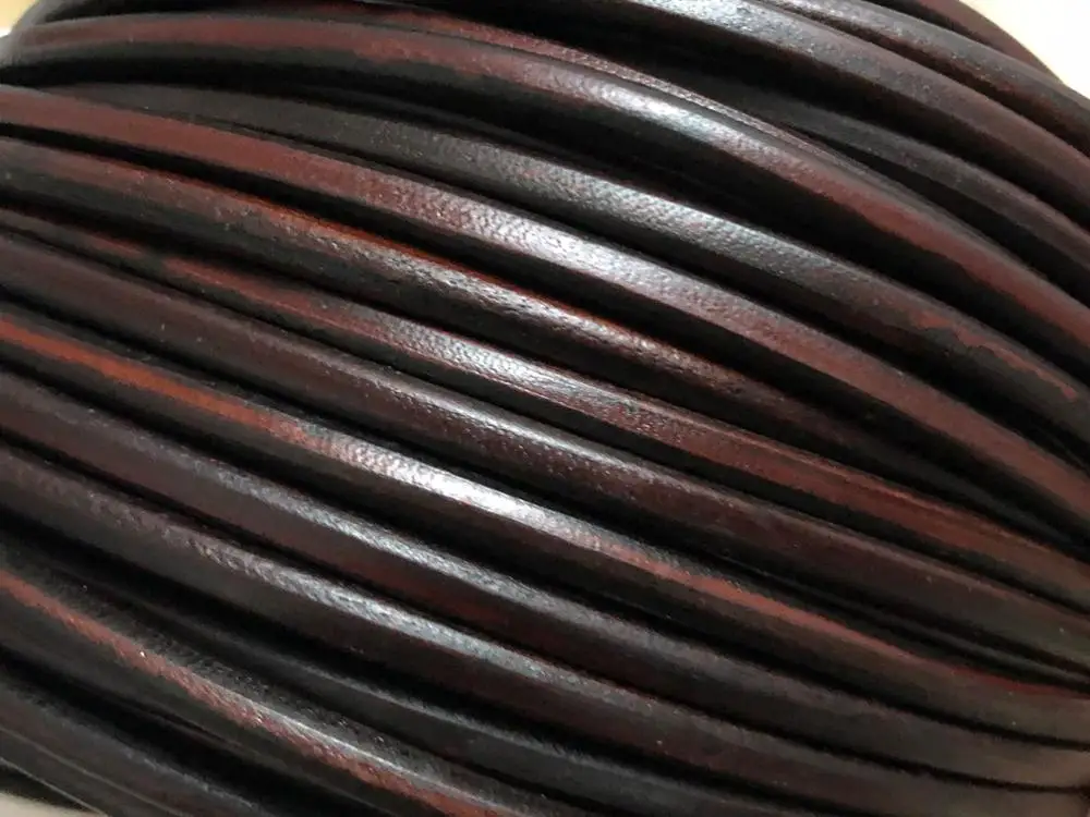 

Leather cord 5mm Distressed Round leather cord bracelet strips