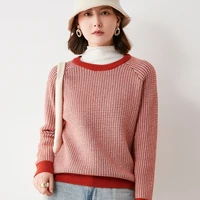 2021 woman winter 100 cashmere sweaters knitted pullovers jumper warm female o neck blouse blue long sleeve clothing