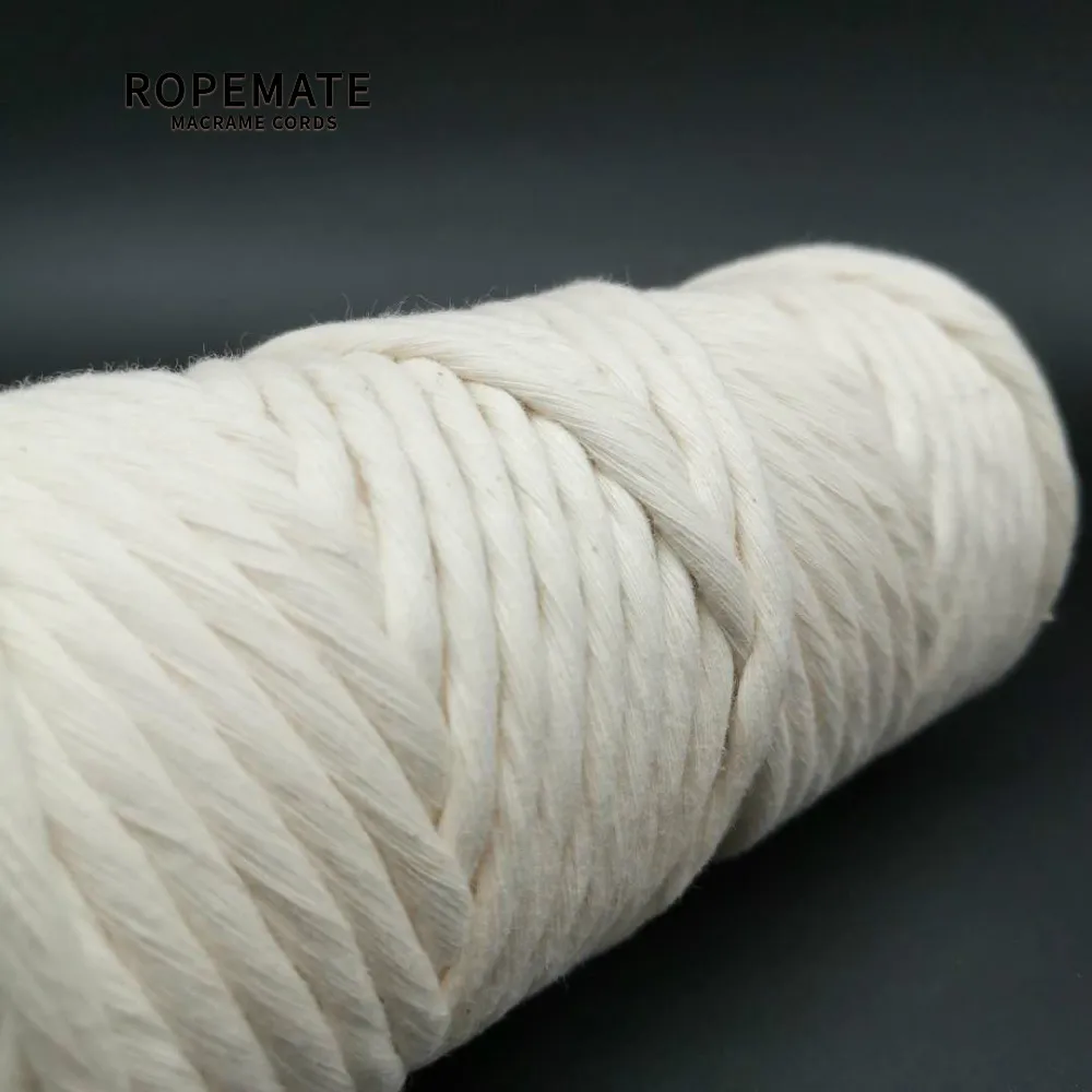 ROPEMATE веревка из органического хлопка 6 мм-1 одинарная прядь-натуральная | Дом и сад