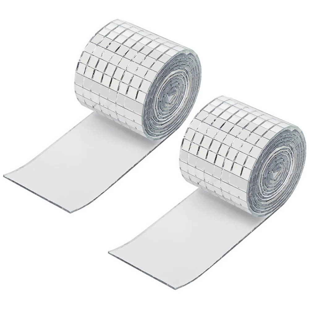 

2Pcs Adhesive Mosaic Tiles Glass Mirror Mosaic Sticker DIY Glass Mirror Sticker