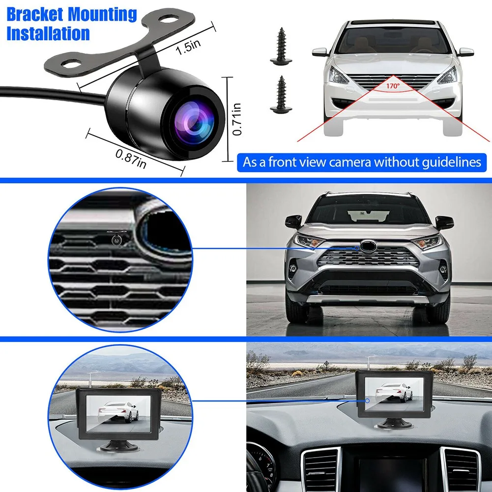 

Автомобильная фронтальная камера 170 ° CMOS 1 Автоматическая фронтальная/боковая/задняя камера заднего вида, резервная камера ночного видения ...
