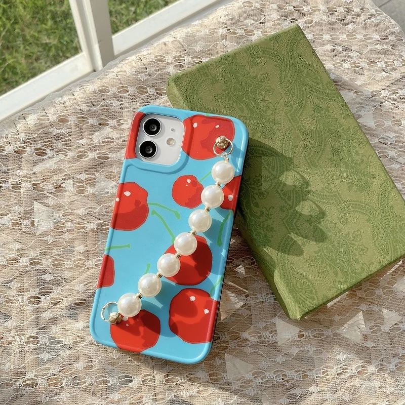

INS Pearl Chain Flower Phone Cases for Iphone 12 11 Pro Max 12 Mini Xr Xs Max X 7 8 Plus Instagram Style Bracelet Soft Back Cove