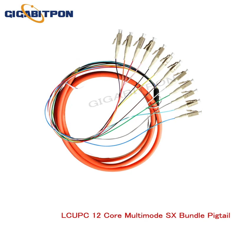 Fiber pigtail 12 core LC/UPC or LC/APC SM 1m fiber pigtail 12 core 12 fiber simplex single mode