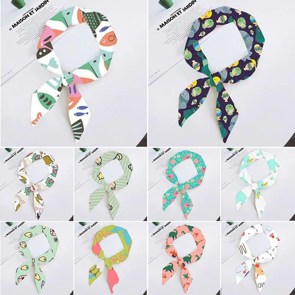 

Geometry Print Pattern Ladies Variety Small Silk Scarf Scarve Super Soft Mutiple-Function Twill Handbag Ribbons