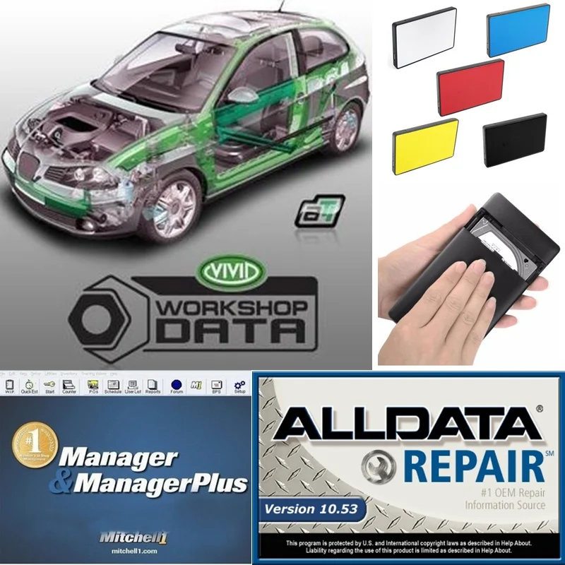 Alldata v10.53 автосервис программного обеспечения 50 в 1 ТБ USB3.0 HDD + Mit/chell OD5 2015 ElsaWin 5 3 atsg