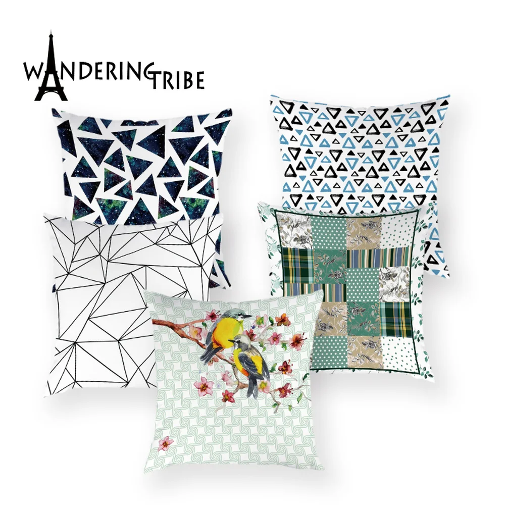 

Retro Nordic Home Decor Pillow Cases Colorful Simple Cushions Cover Geometric Home Decor Car Bed Cushion Covers Pillows Cases