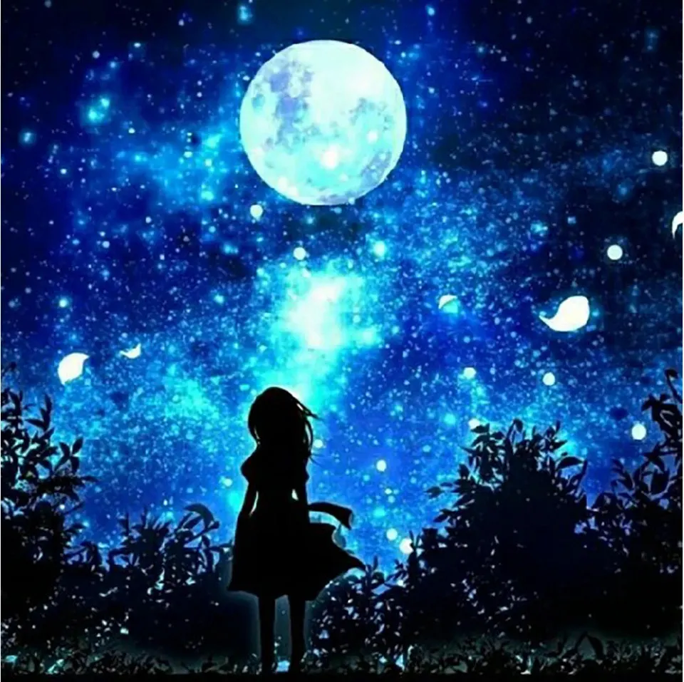 

New home full square/circle 5D DIY diamond painting custom animal "night girl" 3D embroidery cross-stitch D home decoration gift