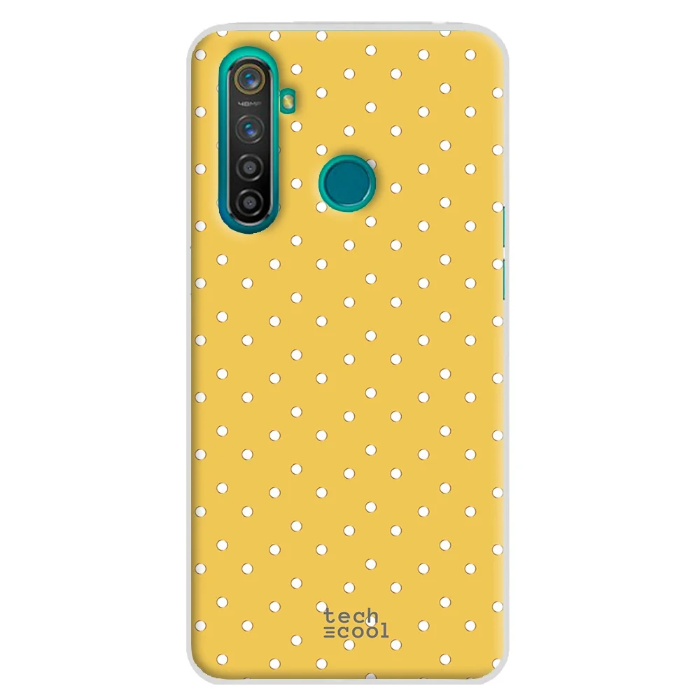 FunnyTech®Чехол Realme 5 Pro l с желтым фоном в горошек|Бамперы| |