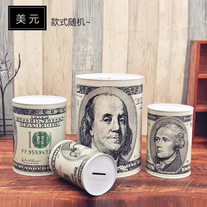 

Piggy Bank Tinplate Piggy Bank Children's Gifts Home Decoration Kid Gift Round Piggy Bank Money Box Accessories 50cq033